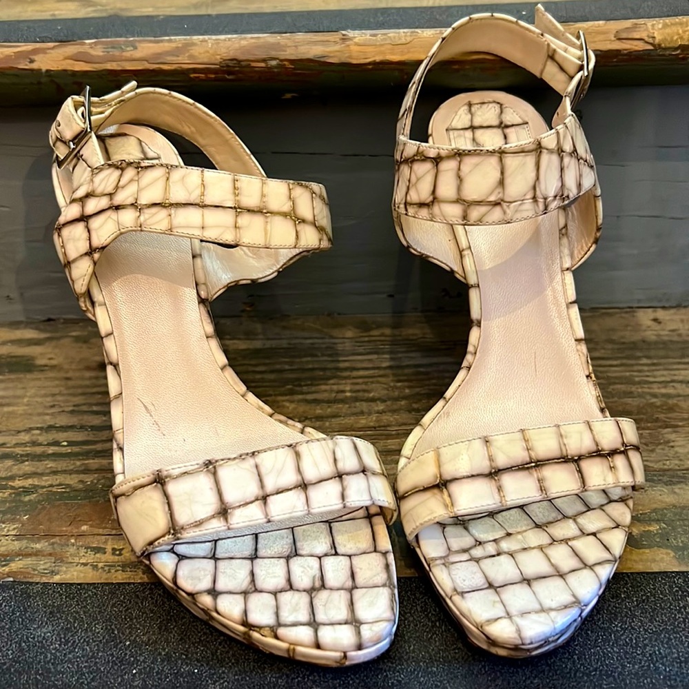 Dior White Alligator Print White Heels